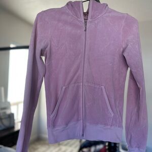 Juicy Couture Velour Zip Up Hoodie Pink Lavender Size Small